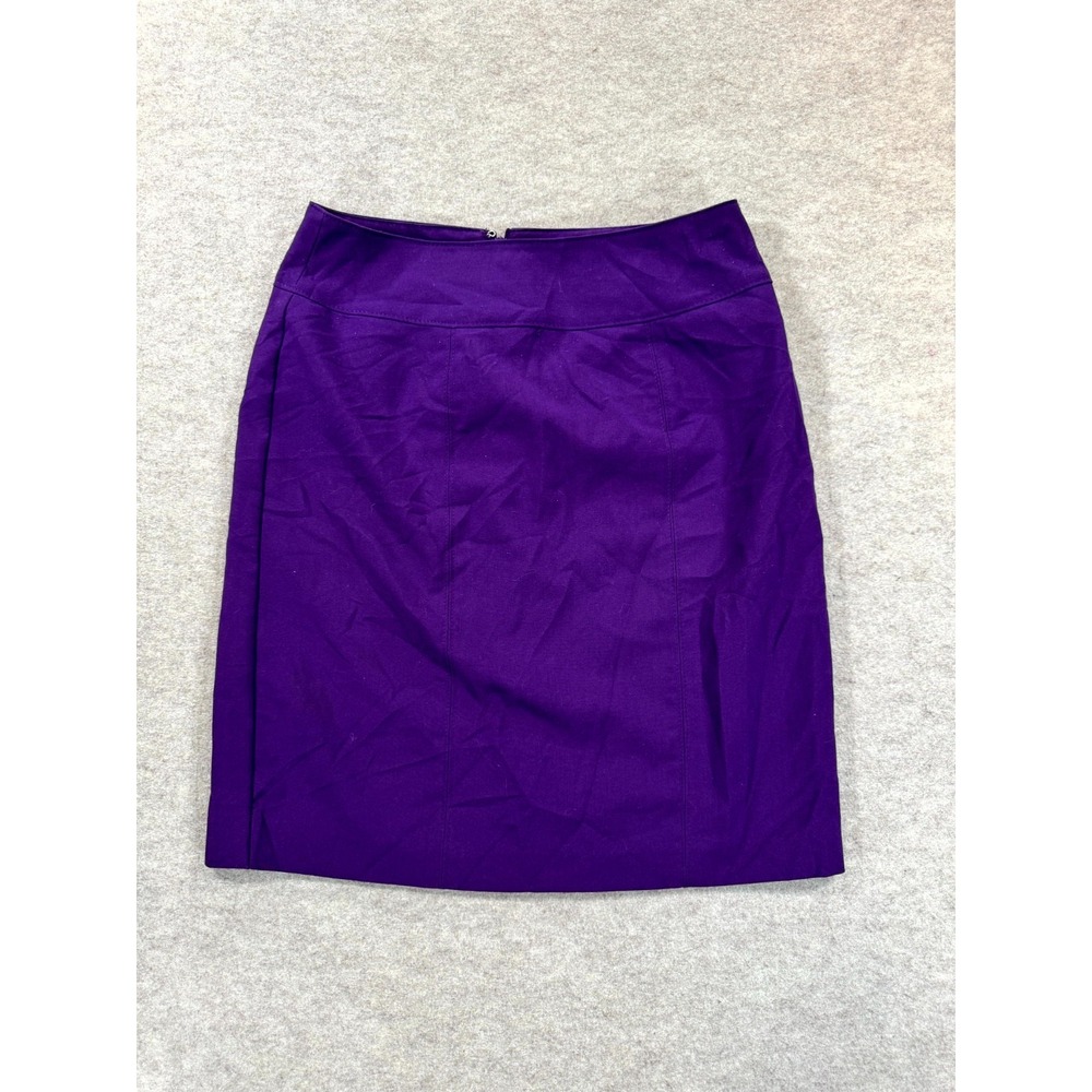 Kim Rogers Purple Pencil Skirt Womens 6 Petite Stretch Formal Back Zip 6P